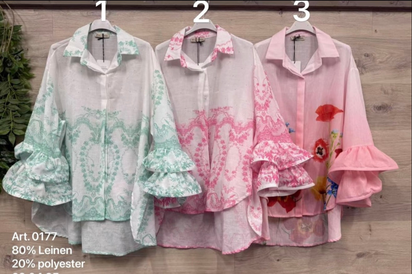 Tulpenbluse Leinen