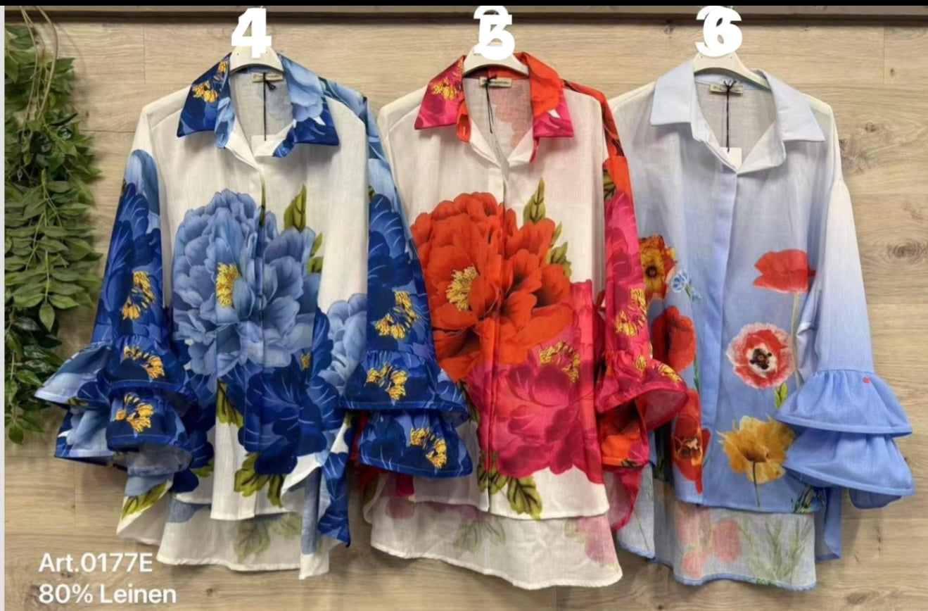 Tulpenbluse Leinen