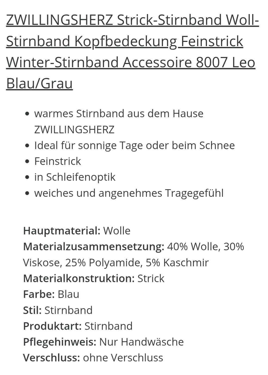Strick Stirnband Leo