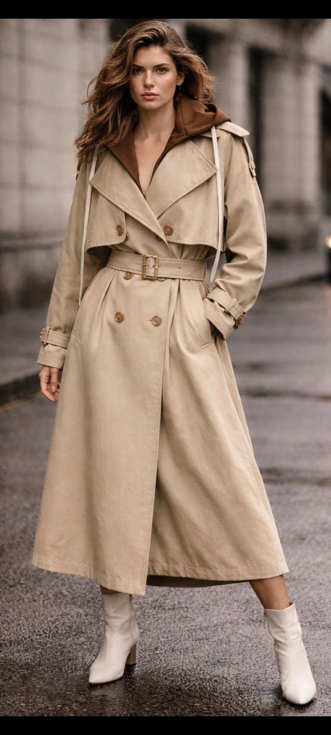 Trenchcoat mit Hoodie von Mochy