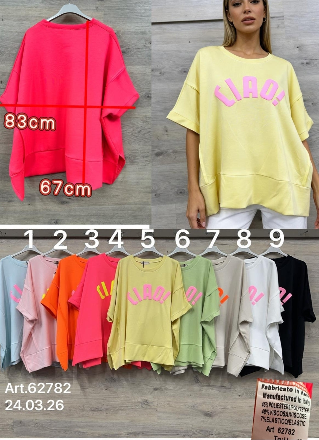 Oversized Shirt CIAO tragbar bis Gr.46