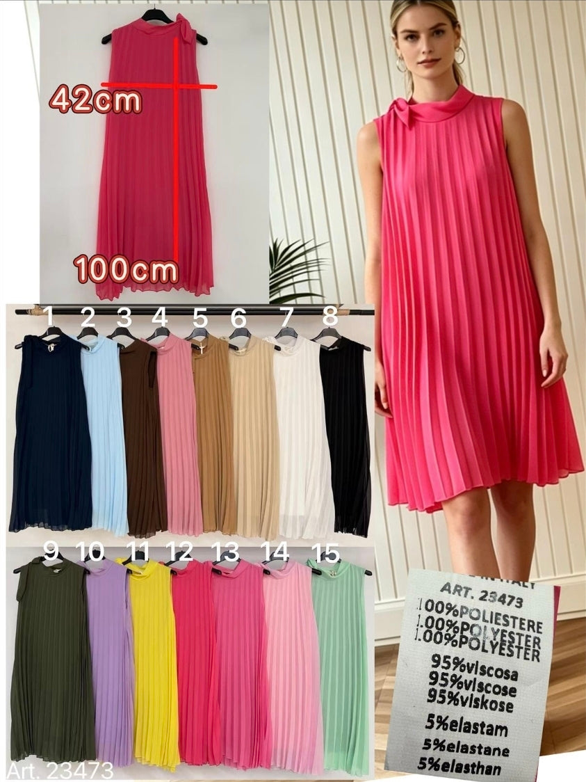 Neckhoderkleid Plissee