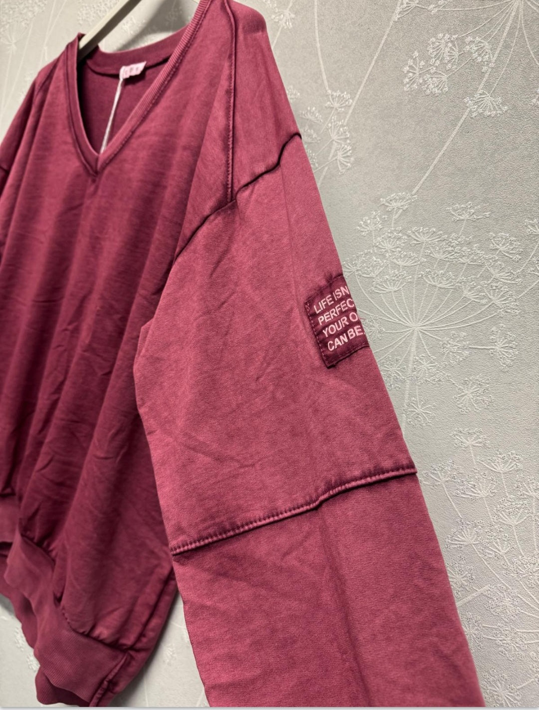 Uni Sweater Elsa mit V-Ausschnitt