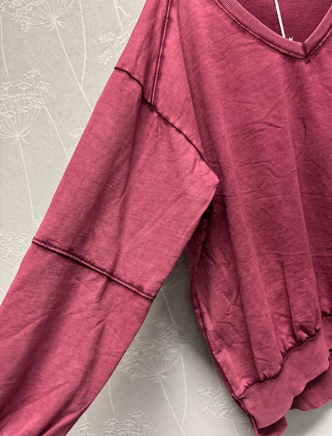 Uni Sweater Elsa mit V-Ausschnitt