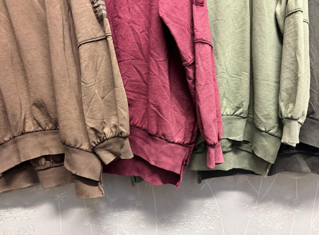Uni Sweater Elsa mit V-Ausschnitt