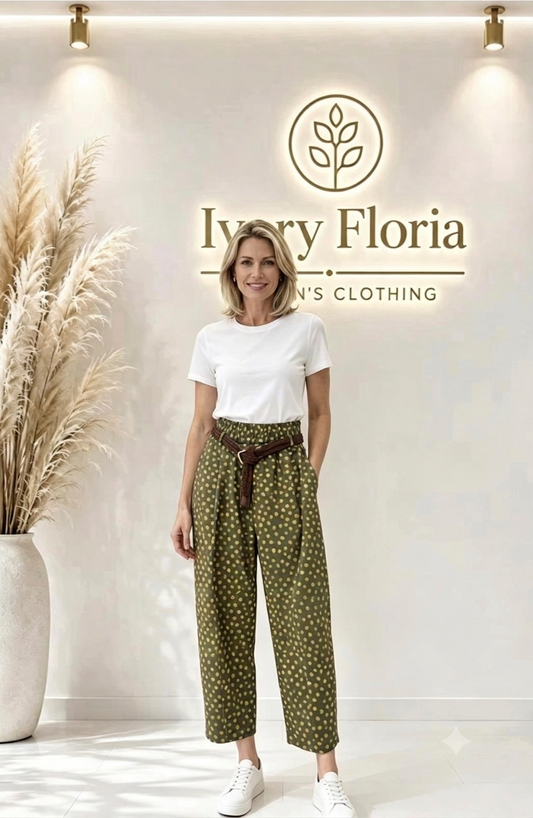 Hose Polka Dots mit Flechtgürtel ❣️New Style