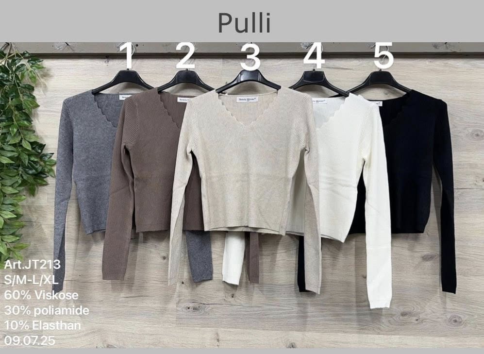 V-Shirt Pull Zickzack Viskose in Klein und Groß