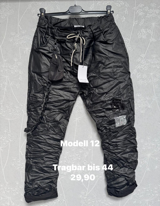 Kunstleder Jogpant  - tragbar bis 44