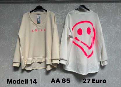 V-Ausschnitt Pullover Smile