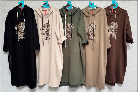 Snoopy Longhoody Kleid Butterstoff