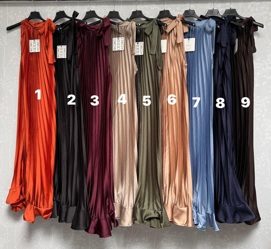 Plissee Kleid Clara in trendigen Farben
