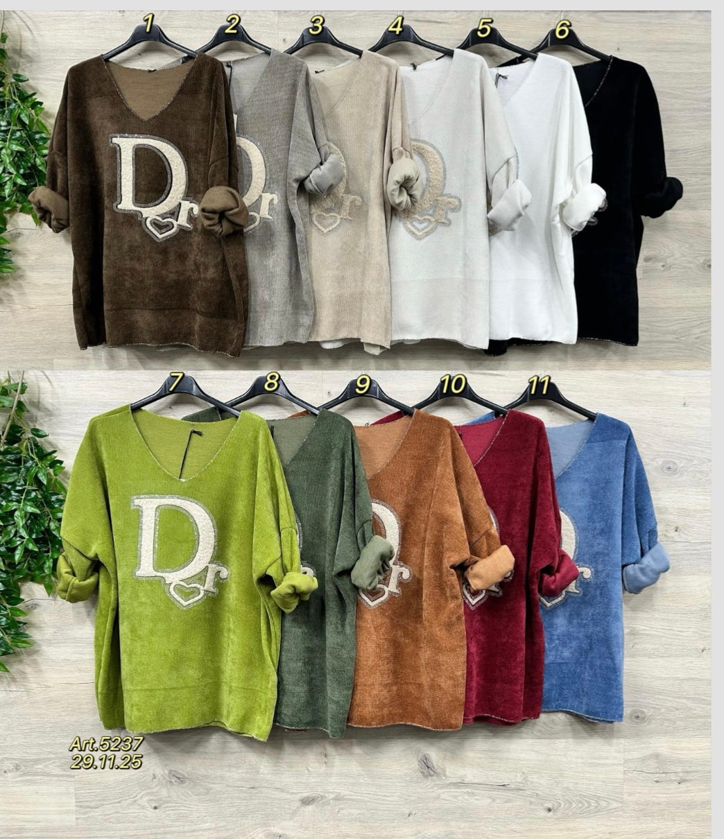 Cozy Oversize Pulli mit D-Print & Herz