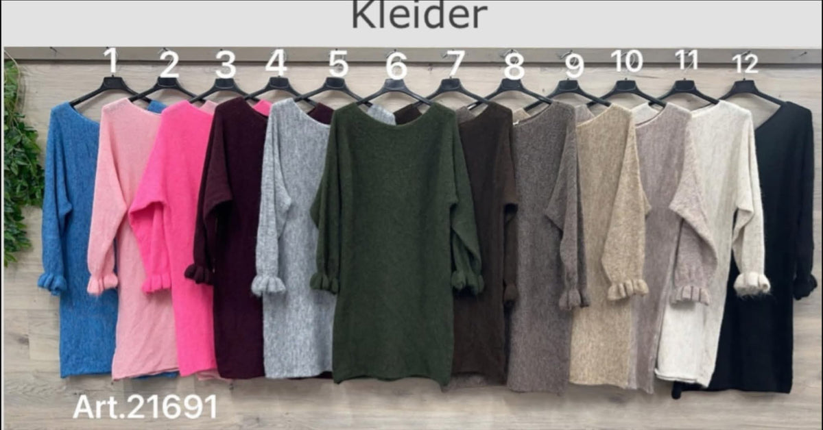 Strickkleid Volantsbündchen