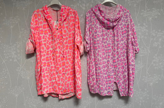Musselin Leo Hoodiebluse