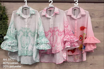 Tulpenbluse Leinen