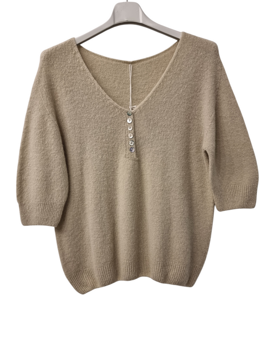 Kuscheliger Kurzpulli beige