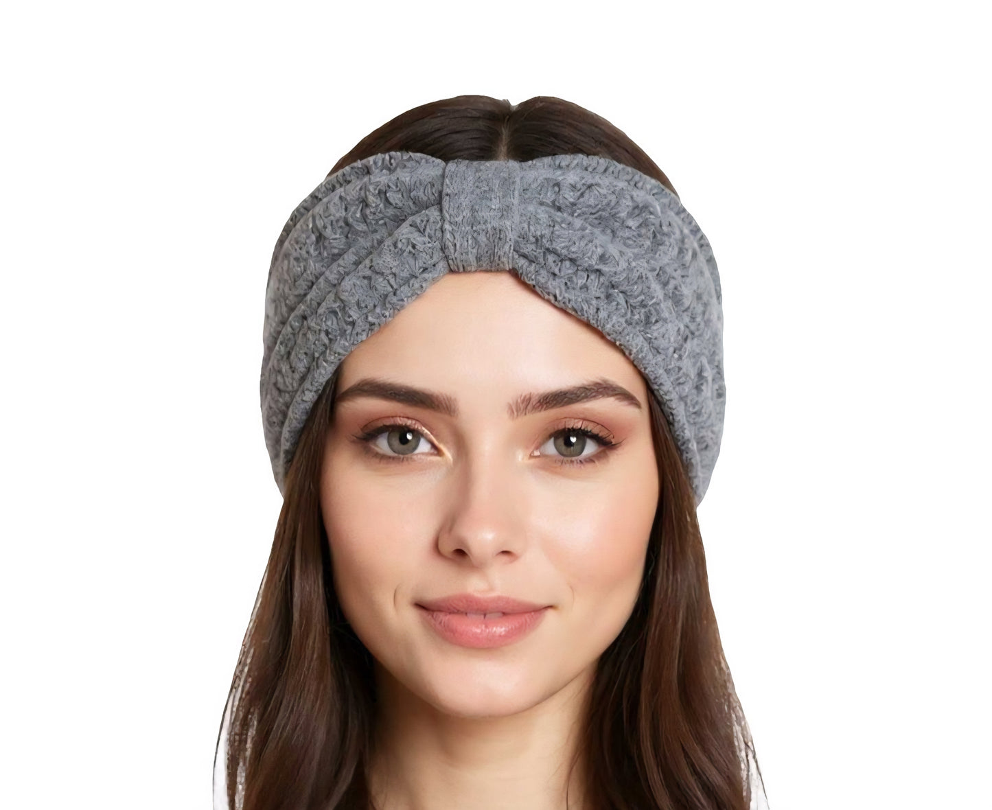 Strick Stirnband in dunkelgrau