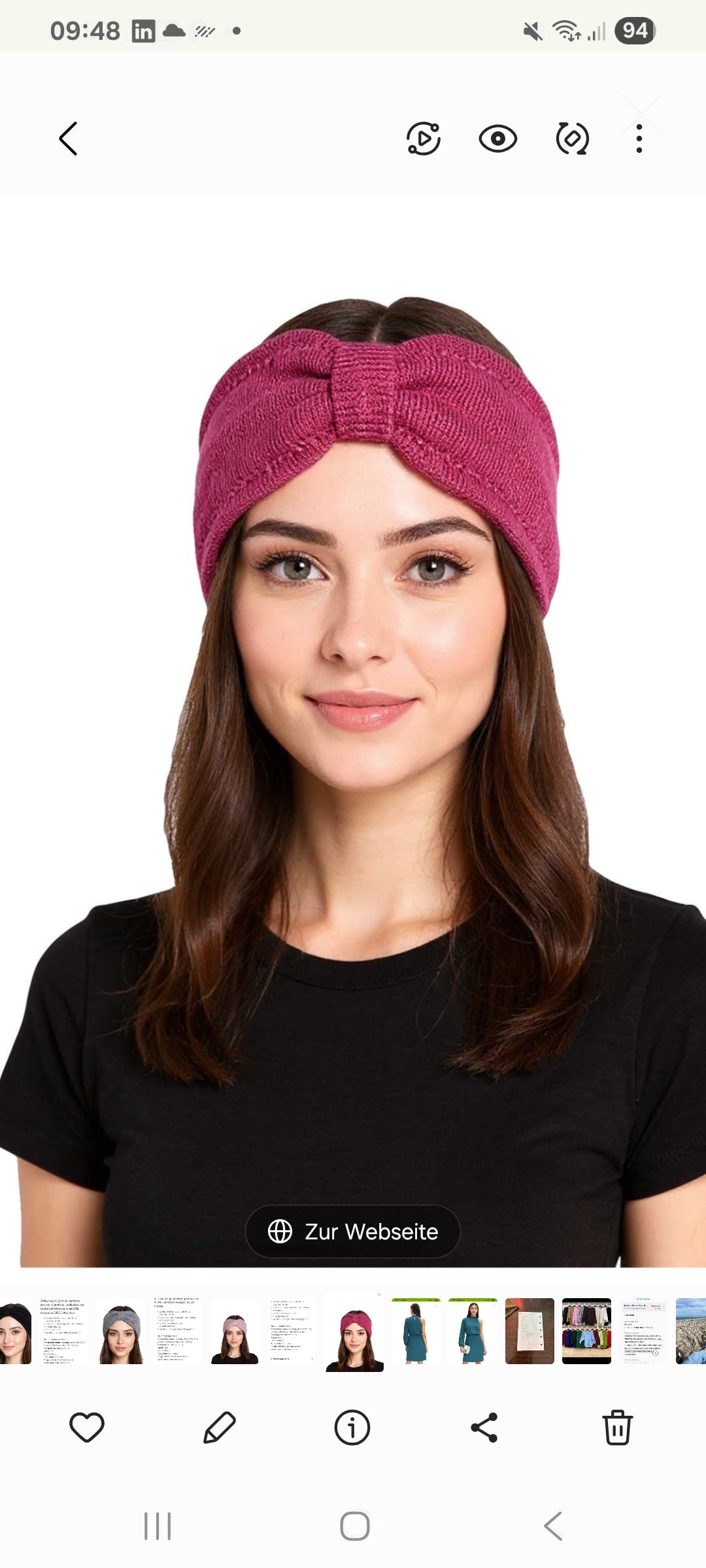 Strick Stirnband in magenta