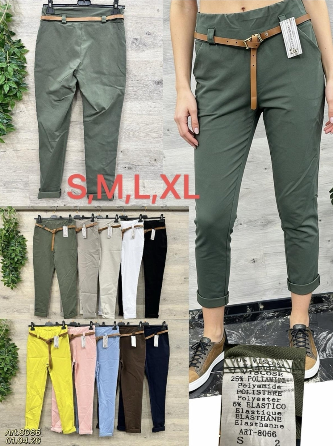 Jerseyhose mit Gürtel