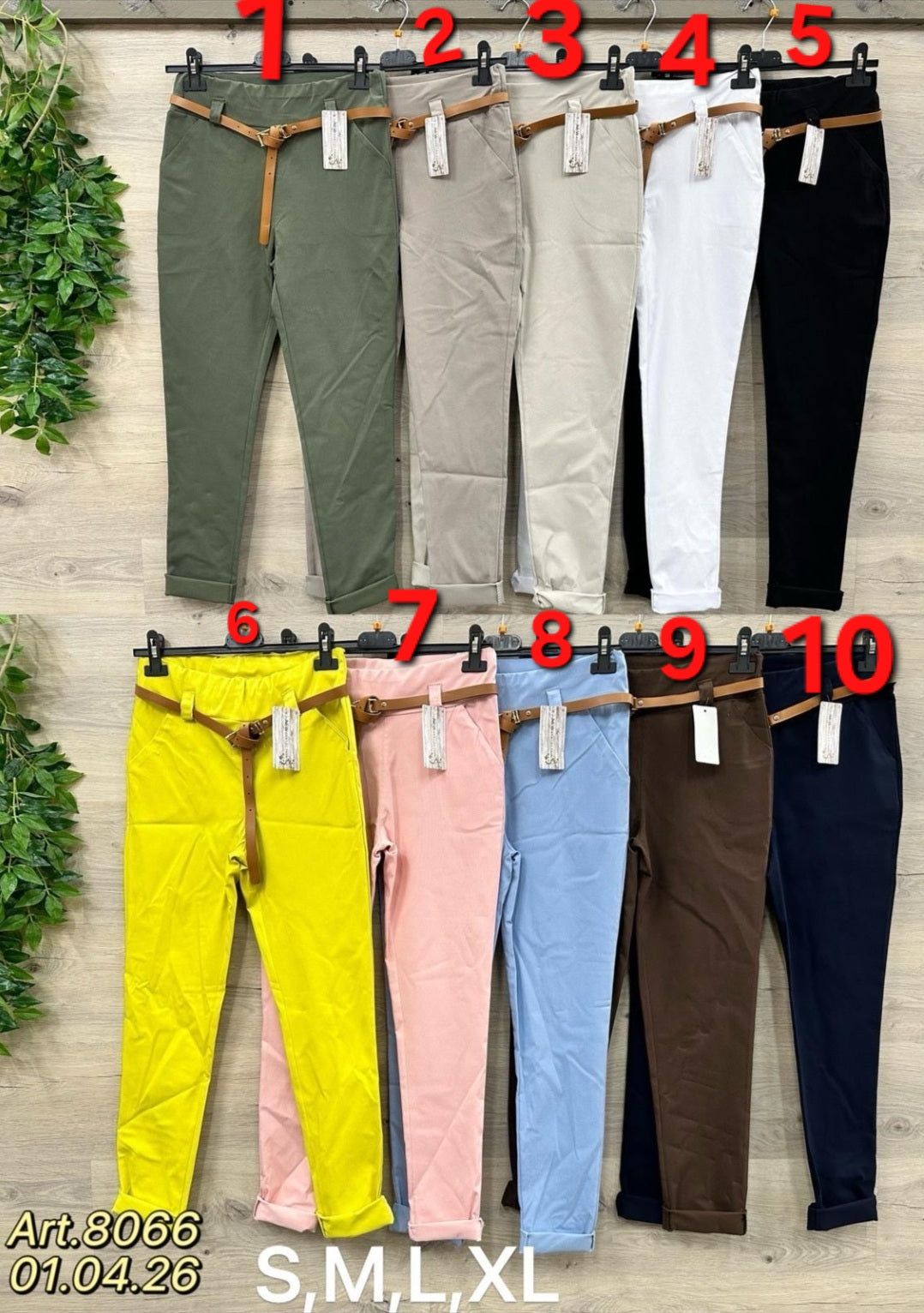 Jerseyhose mit Gürtel