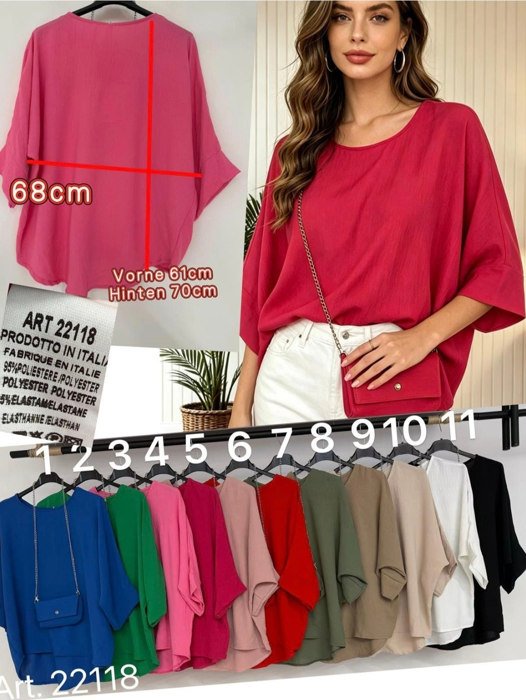 Oversized Shirt mit Handtasche