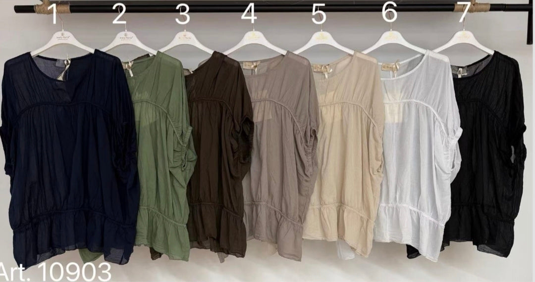 Leichte Baumwoll-Bluse mit Volant – Luftiger Sommer-Style😘