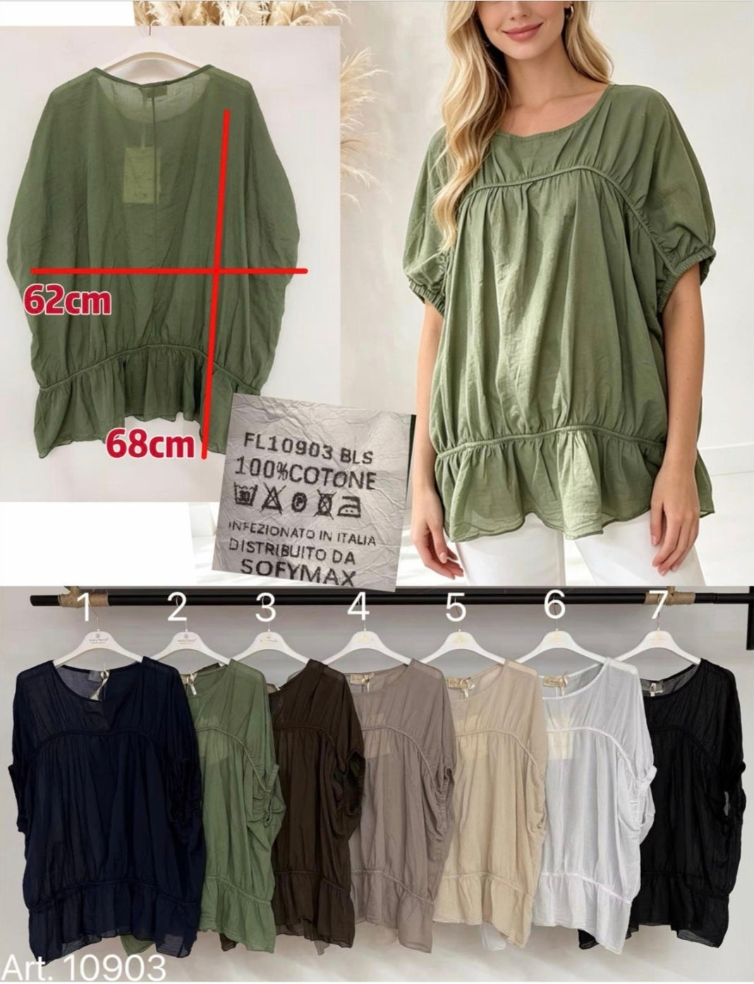 Leichte Baumwoll-Bluse mit Volant – Luftiger Sommer-Style😘