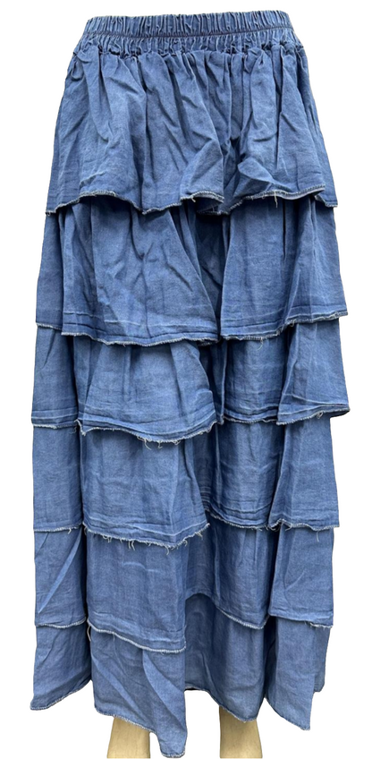 Jeansrock Volants