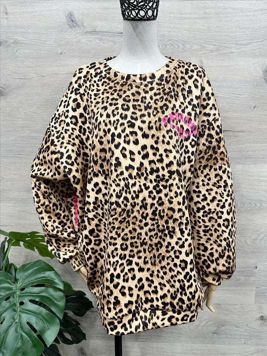 Viskose Leo Pulli mit tendigem Neon Rückenprint 36-44