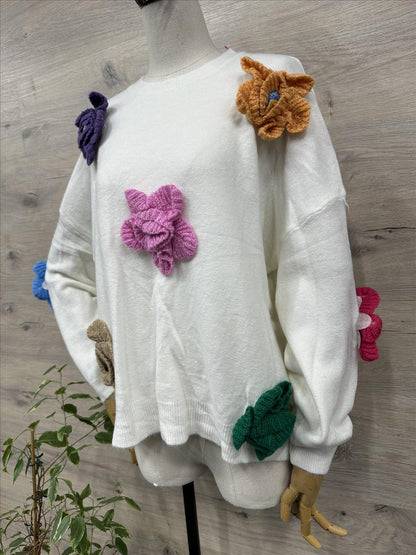 Pullover Blume 36-42 ❤️ nur noch creme ❤️