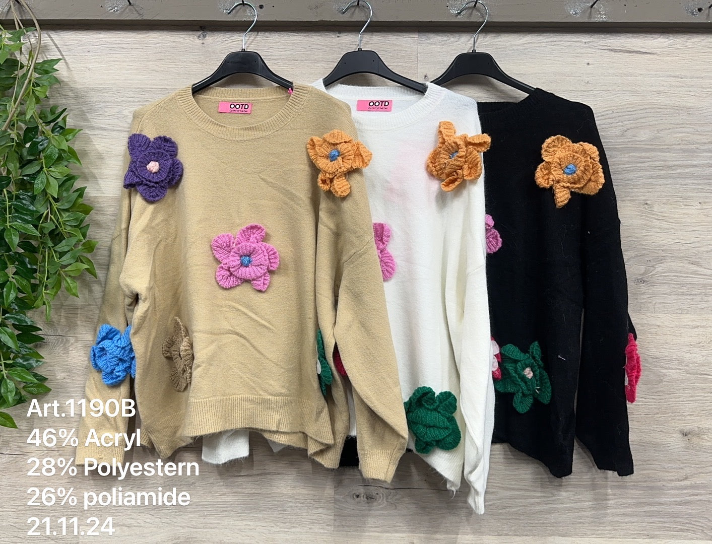 Pullover Blume 36-42 ❤️ nur noch creme ❤️