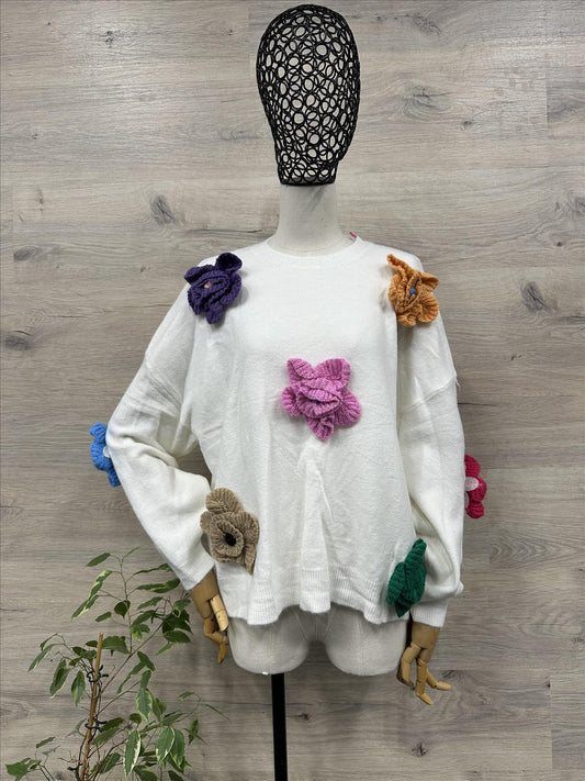 Pullover Blume 36-42 ❤️ nur noch creme ❤️