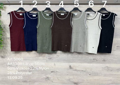 ❤️ Uni Viskose Pullunder Top Lina 36-42❤️