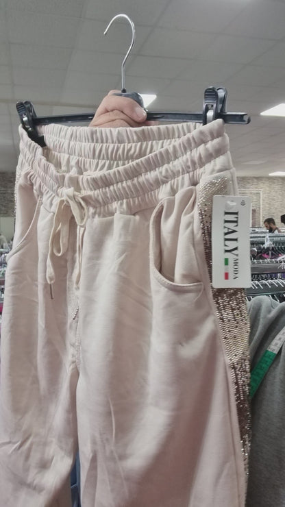Jogpants mit Glitzerborte
