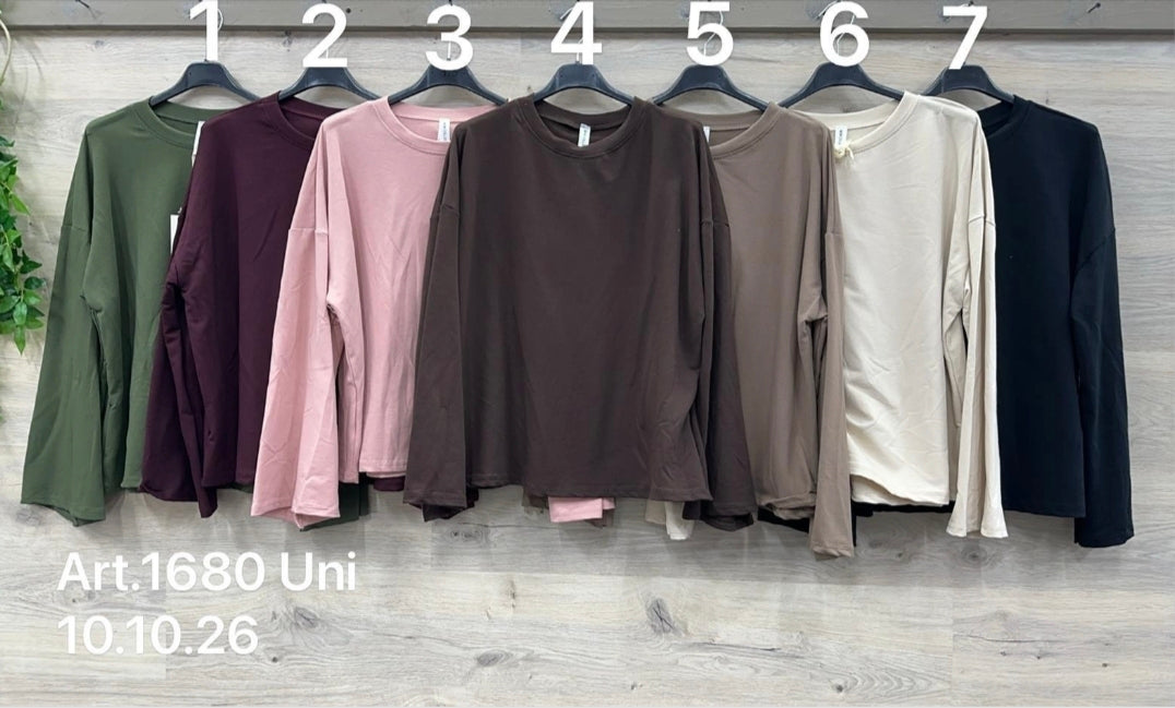 Oversize Langarmshirt "Uni" – Made in Italy