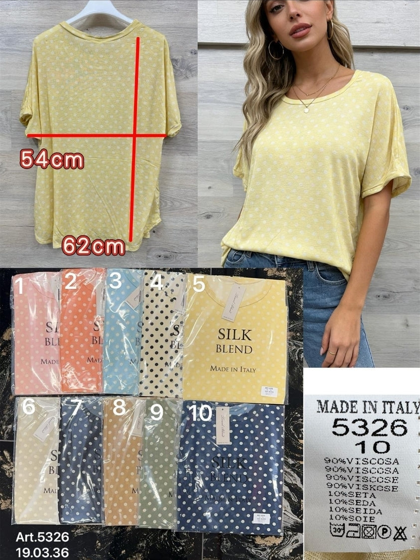 Basicshirt Dots mit Seide bis Gr.46 tragbar.