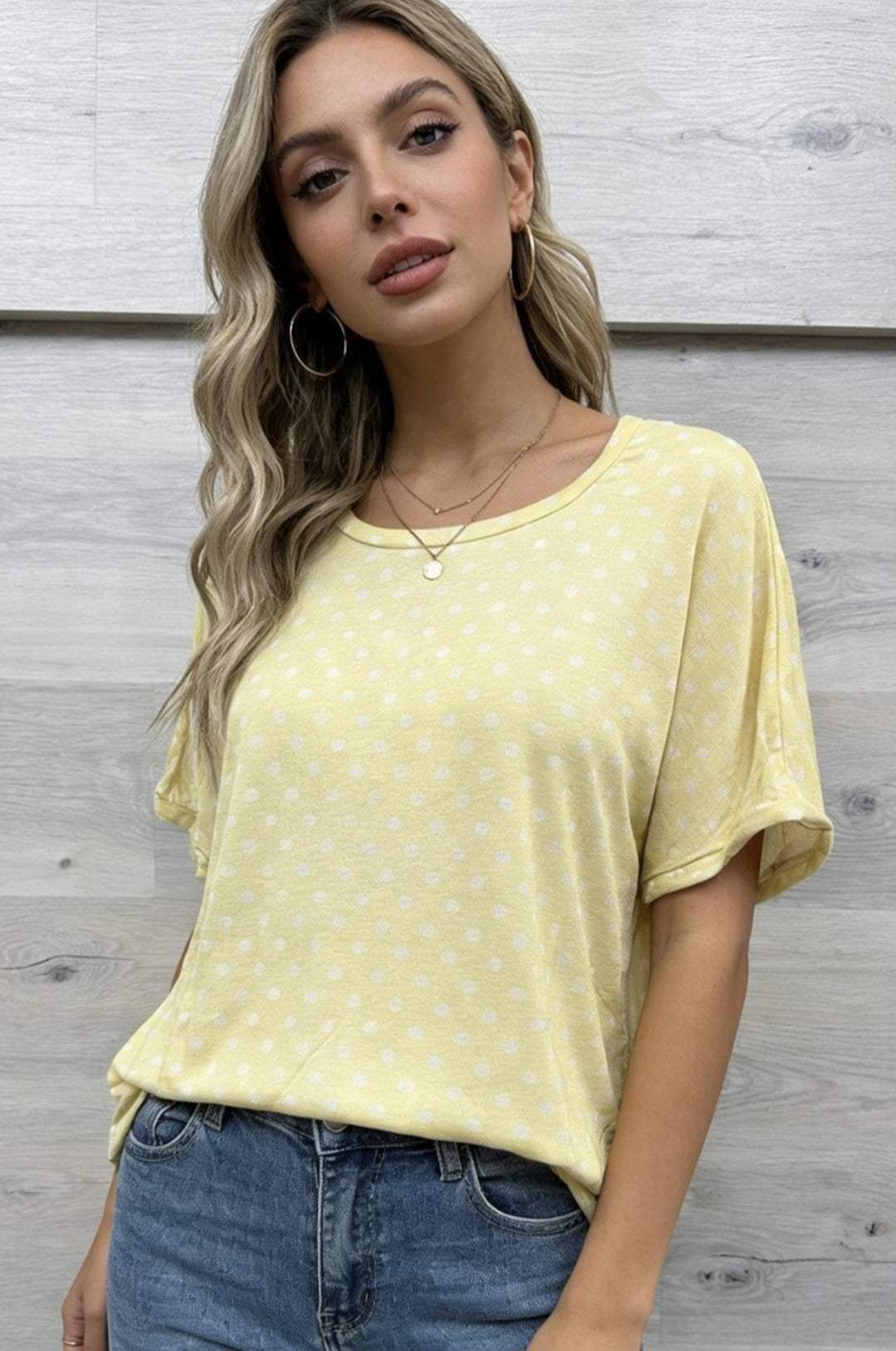 Basicshirt Dots mit Seide bis Gr.46 tragbar.
