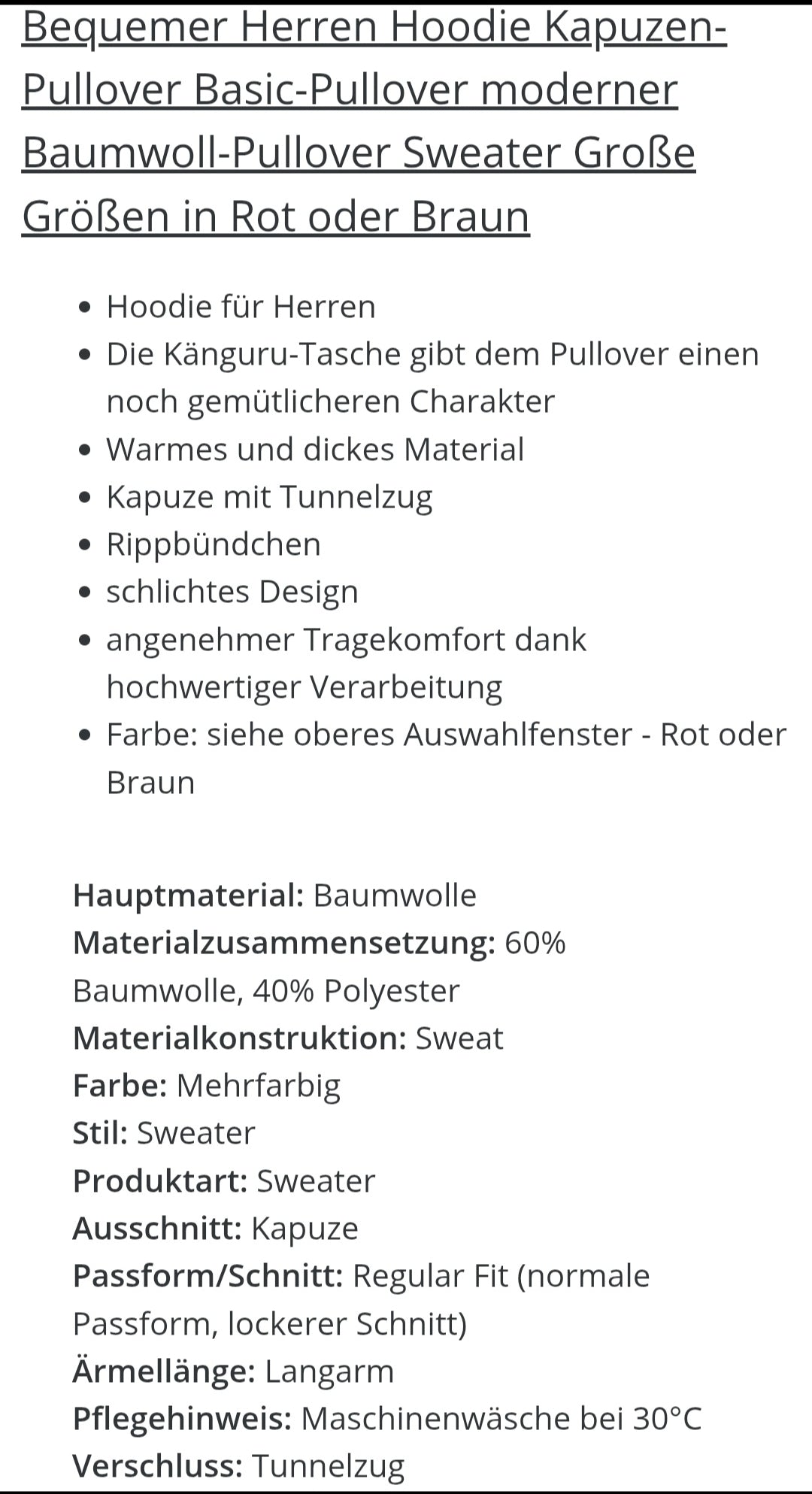 Herren Hoddie Theo (Sonderposten)